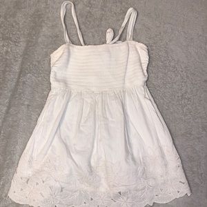 White Tie Tank Top With Floral Design Abercrombie & Finch Size Medium